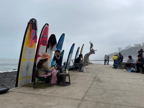 Surfing in Miraflores, Lima