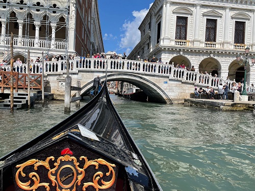 With a gondola in Venice, Italy