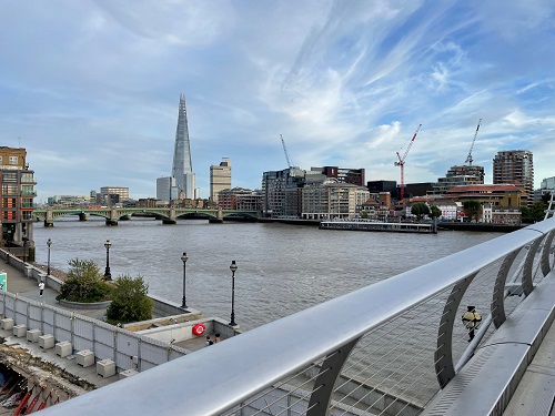 Millenium Bridge and river Thames
